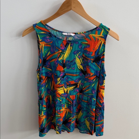 Tu Tops - TU Colourful Abstract Print Tank Top – Size 14 – 100% Viscose